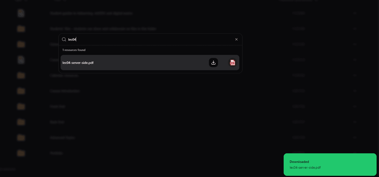 Shortcut search and download